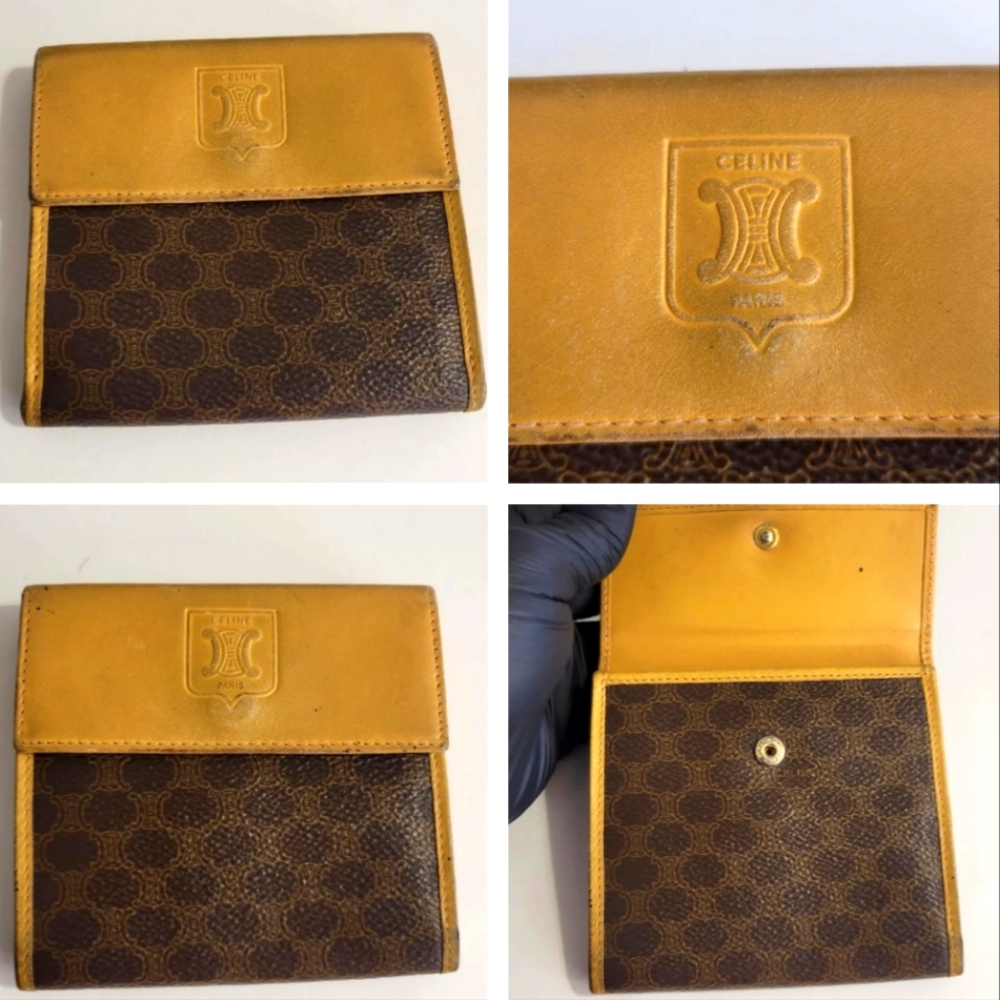 Celine Yellow and Brown Wallet